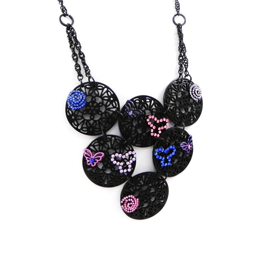 NOA [H9114] - Designer Necklace 'Carmen' Pink Blue