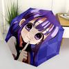1pc Purple Hair Girl Design Automatic Opening Closing Umbrella with Convenient Three-Fold Design, 8-Bone Iron Frame Outdoor Umbrella, Perfect Gift for