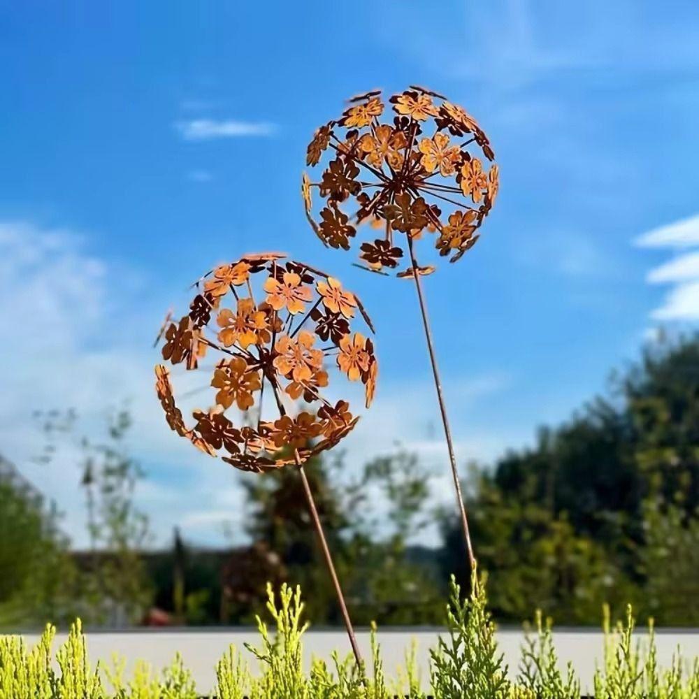 3D Blume 3D Kugel Blumenstäbe Rustikale Außendekoration Gartenskulpturen Terrassenrasen Kunsthandwerk
