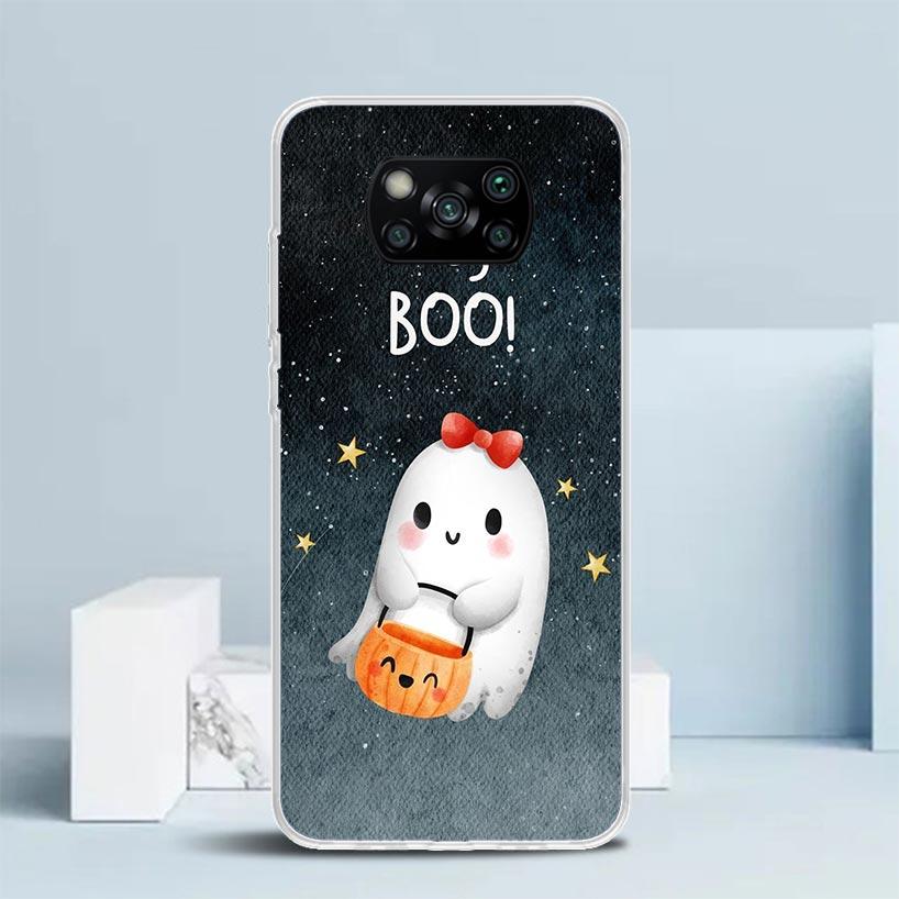 Sött Halloween-spöke Mjukt Fodral för Xiaomi Poco F7 Ultra X7 X6 X5 Pro M7 Fodral Redmi 15 15C 13 13C 12 12C 10 10C Tryckt Skydd