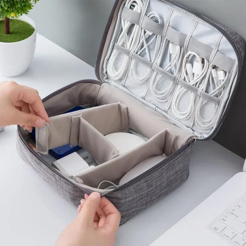 Cable Storage Bag Waterproof Digital Electronic Organizer Portable USB Data Line Charger Plug Storage Bag Travel Cable Organizer