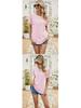 Women's Eyelet Summer Round Neck Short Sleeve Casual T-shirt