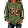 Women's Casual Knit Crewneck Long Sleeve Sports Print Sweatshirt for Everyday Wear