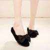 Portable 4cm Heel Slippers for Entrance and Class Visits [MOON ROOM] Graduation, Ceremonies, (L (23.5cm-24.5cm), Black)