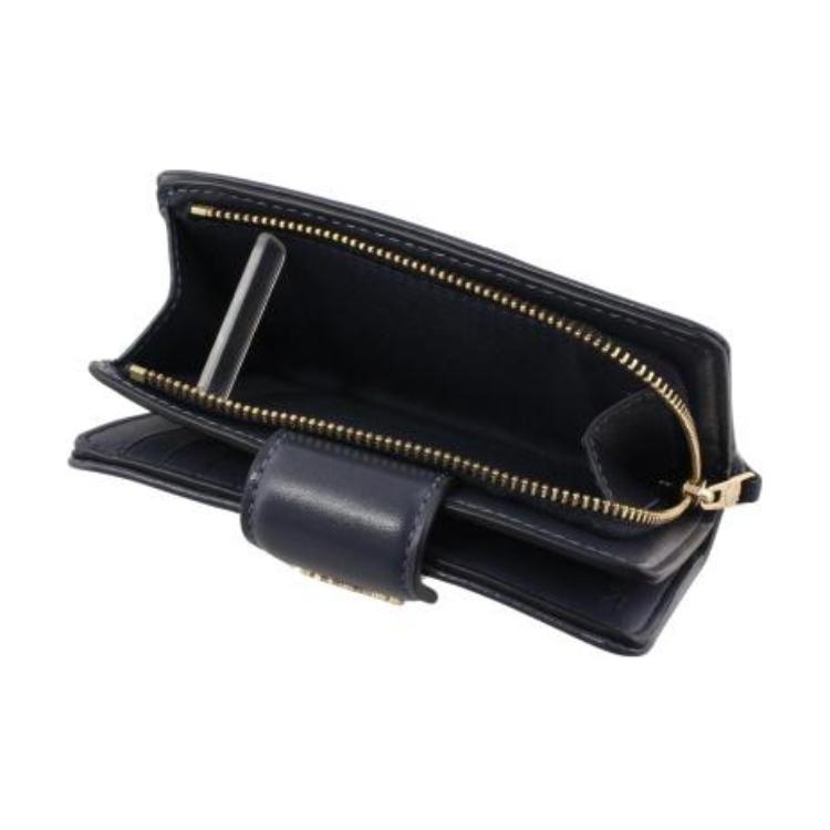 Neues COACH Canvas Jacquard mit Kalbsleder Geldbörse Mini Damen Mitternachtsmarineblau CU987-IMX1X