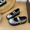 Fashion versatile black retro thick-soled shallow mouth small leather shoes single shoes women's summer 2025 new height-increasing Mary Jane shoes