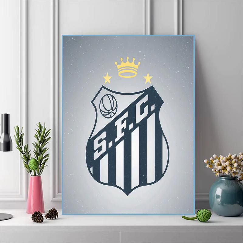 Santos FC Pattern 3pcs 100% Round Full Drill 5D DIY Diamond Painting Embroidery Cross Stitch Rhinestone Décor