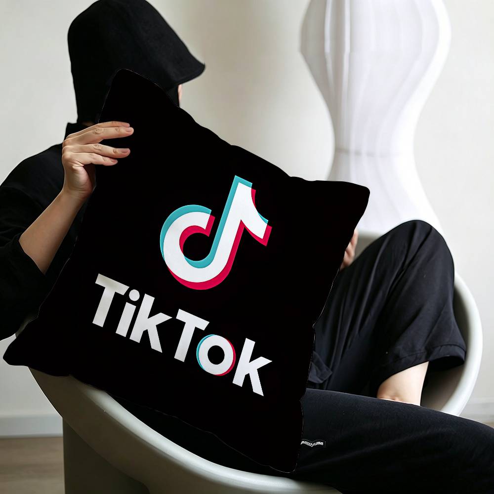 TTikToks Logo Decorative Room Aesthetics Pillow Case Home Decor Bedroom Sofa Bed Couch Pillow Cover x