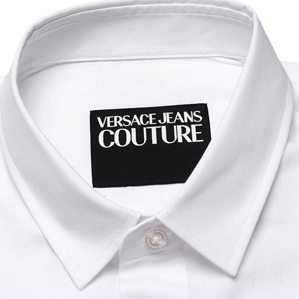 VERSACE JEANS COUTURE Shirts Men's White Lapel Moderate Shirt B1GWA6S4-30421-003