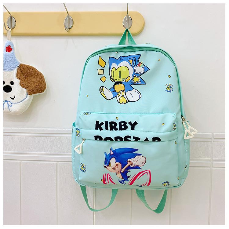 Sonic Cartoon Letter Kids Lightweight Nylon Backpack For Daycare And Travel