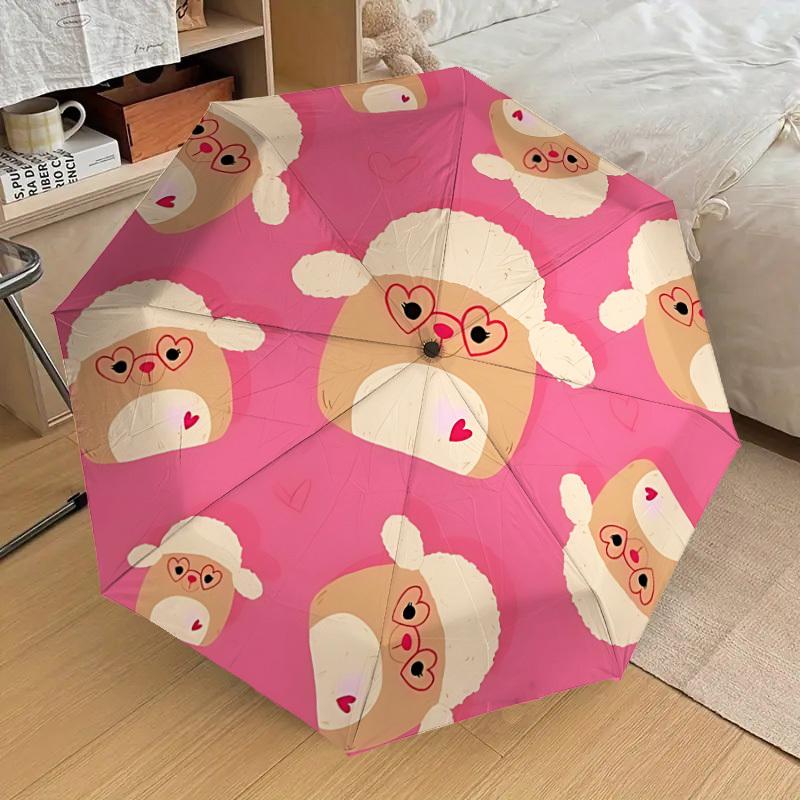 

1pc Sheep Heart Pattern Automatic Open/Close Umbrella, 8-Rib Sturdy Frame, Umbrella for Travel, Everyday, Formal Events yy251126045