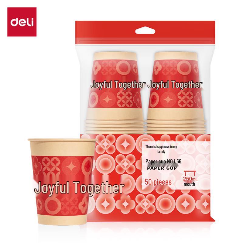 Deli 250mL Festive Paper Cups