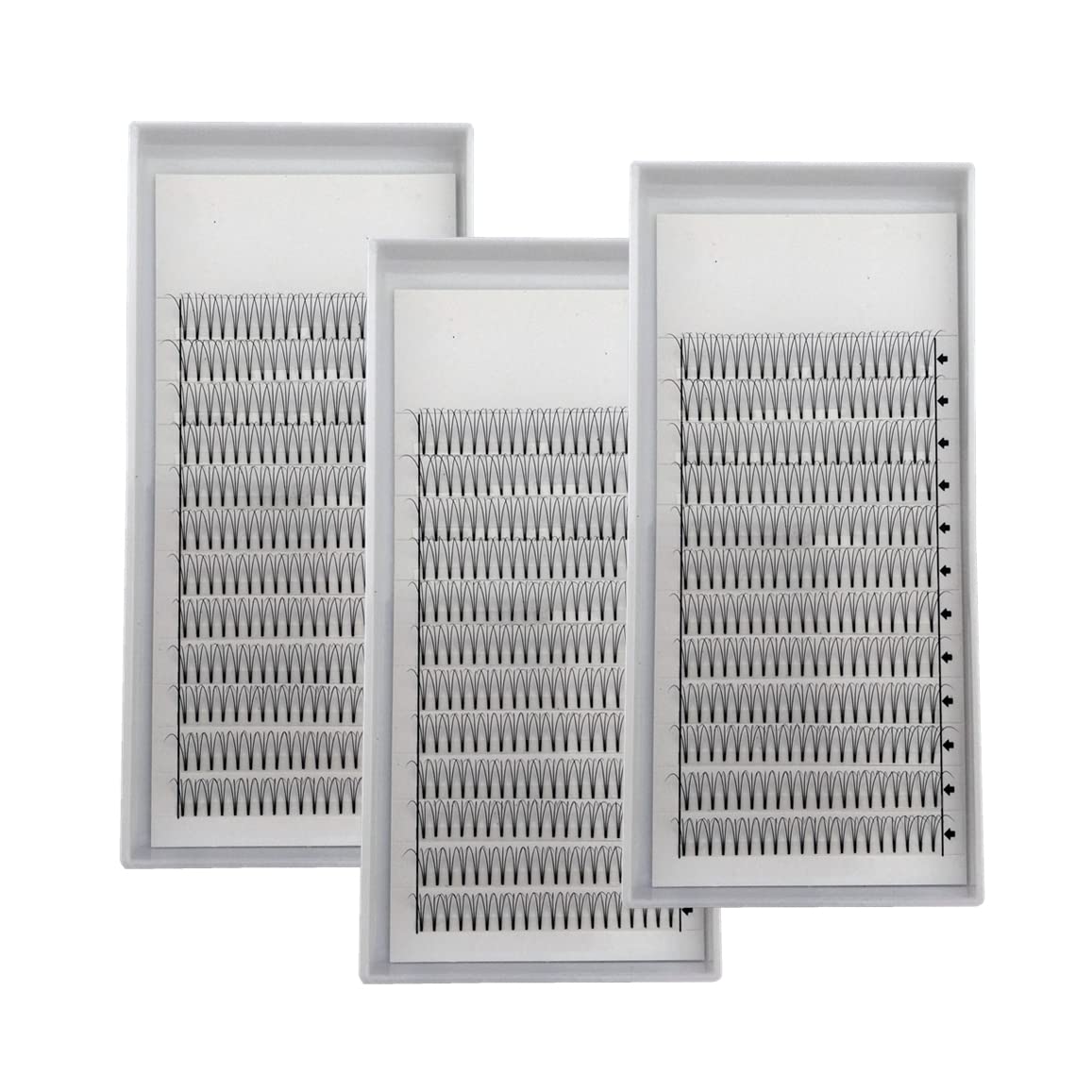 

3 Boxes of 3D Volume Eyelash False Popular 3D Premade Short Stem Eyelashes Extensions, C/D Curl, 0.10mm Thickness, Natural-Looking Eyelashes, Fans,