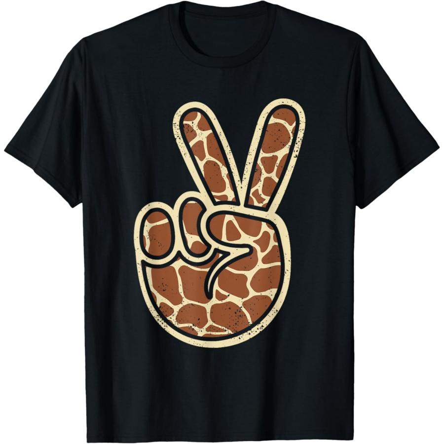 

Жираф Знак Мира Зоопарк Жираф Сафари Детская Футболка для Малышей XXXXXL чёрный