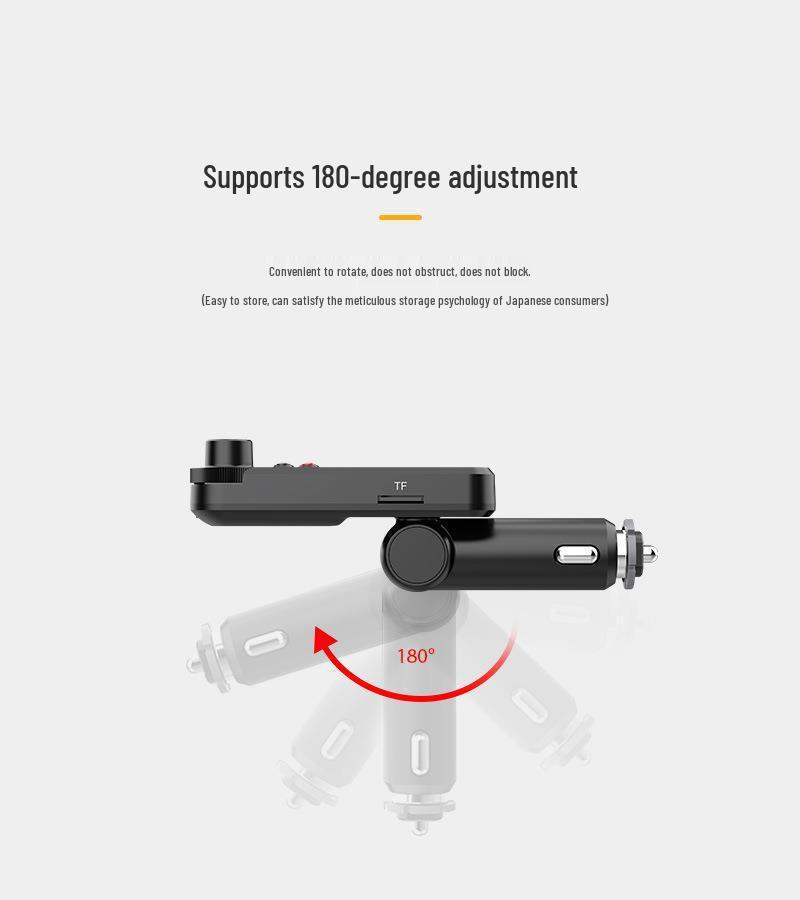 BT93 Bluetooth Car Charger with QC3.0, Hands-free Calling, MP3 Player, Card Slot, HiFi Lossless Audio