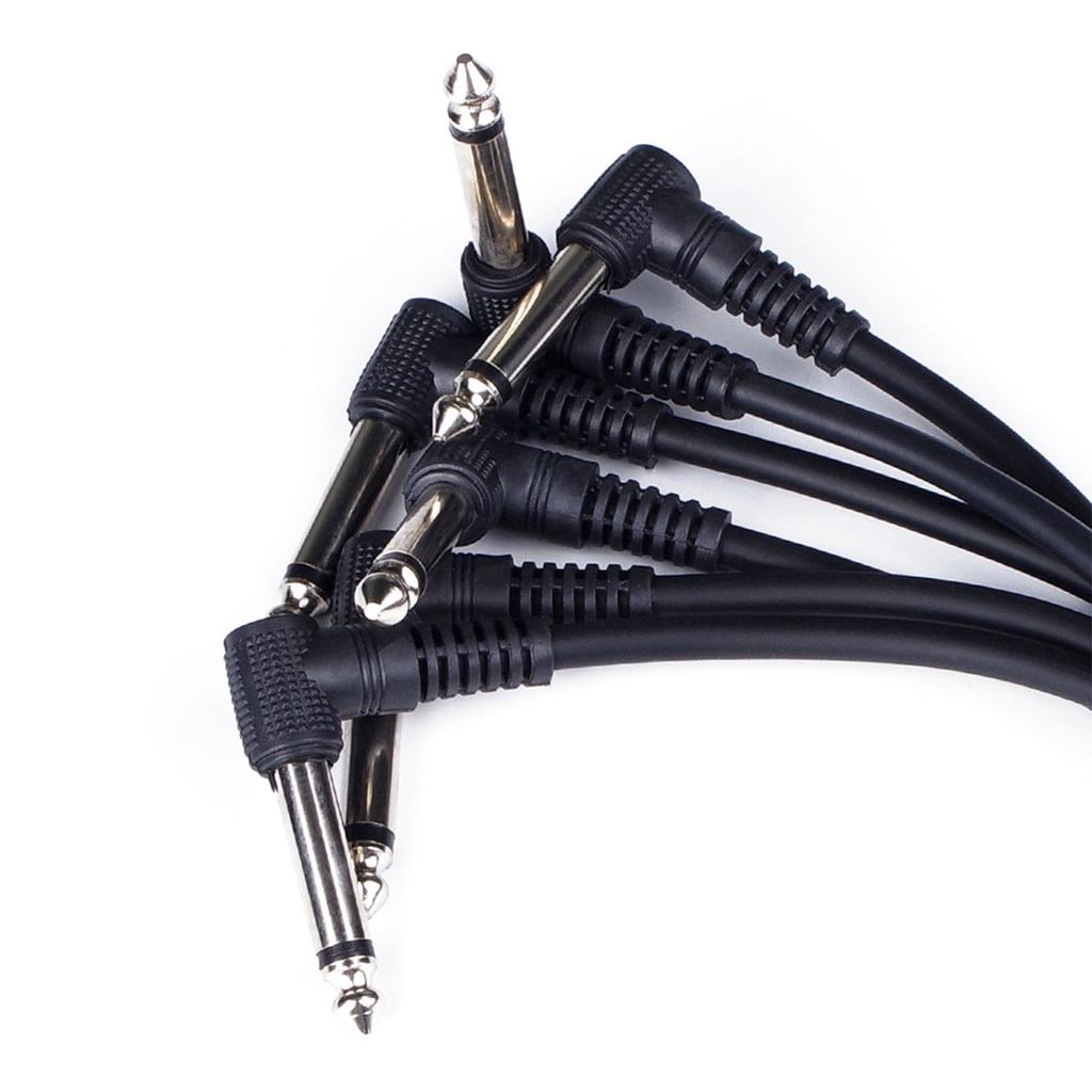 6Pcs Effect Cable Noise Suppression Copper Core Single Channel 6.35mm Guitar Pedal Cord Patch Cable