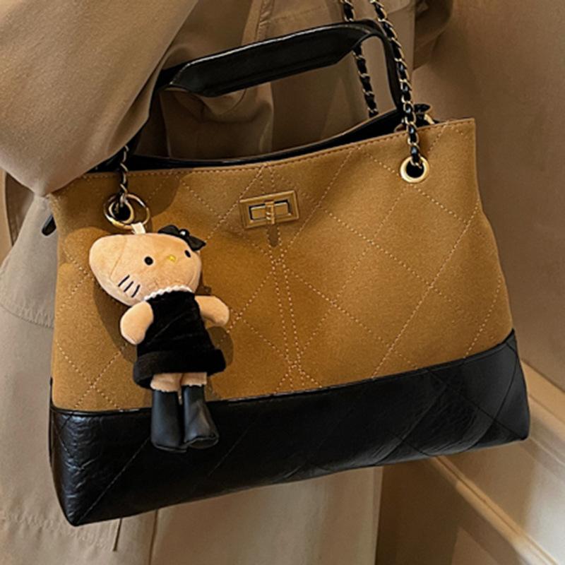 Bolsa de mão de alto valor para mulheres, outono, nova, moderna, com corrente de diamantes, bolsa de ombro, bolsa tote de grande capacidade para mulheres