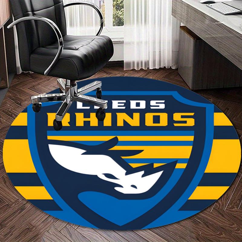 Personalized Leeds Rhinos Round Chair Office Rug - Perfect for Mat, Office Chair & More - Ideal Gift for Birthdays and Holidays