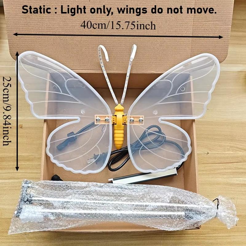 Moving LED Butterfly Lights Outdoor Wedding Party Christmas Decorations Dynamic and Static Mode Garden Yard Decor