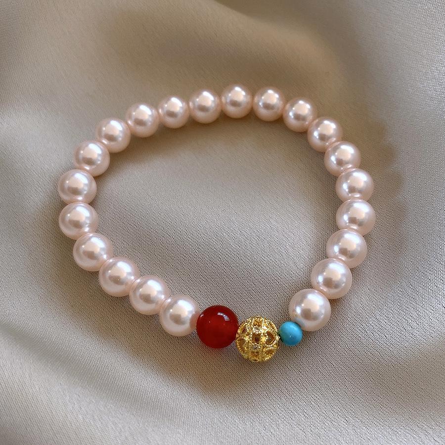 Elegant Crystal Flower Pearl Bracelet - Light Luxury Whitening Jewelry