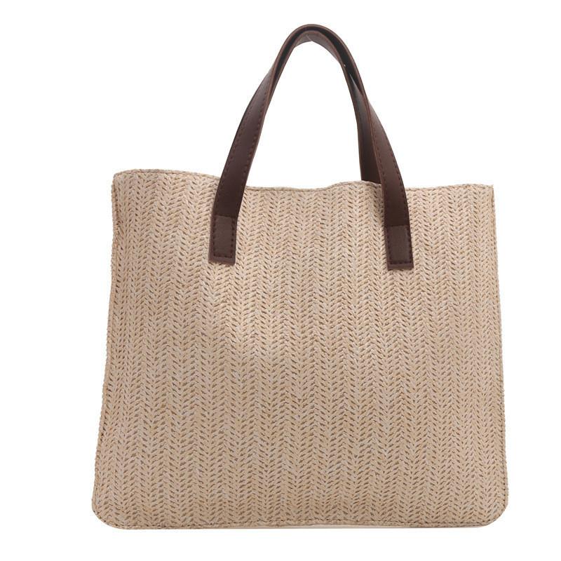 Summer 2024 Large Capacity Woven Tote Bag Stylish Soft Handheld Women's Purse