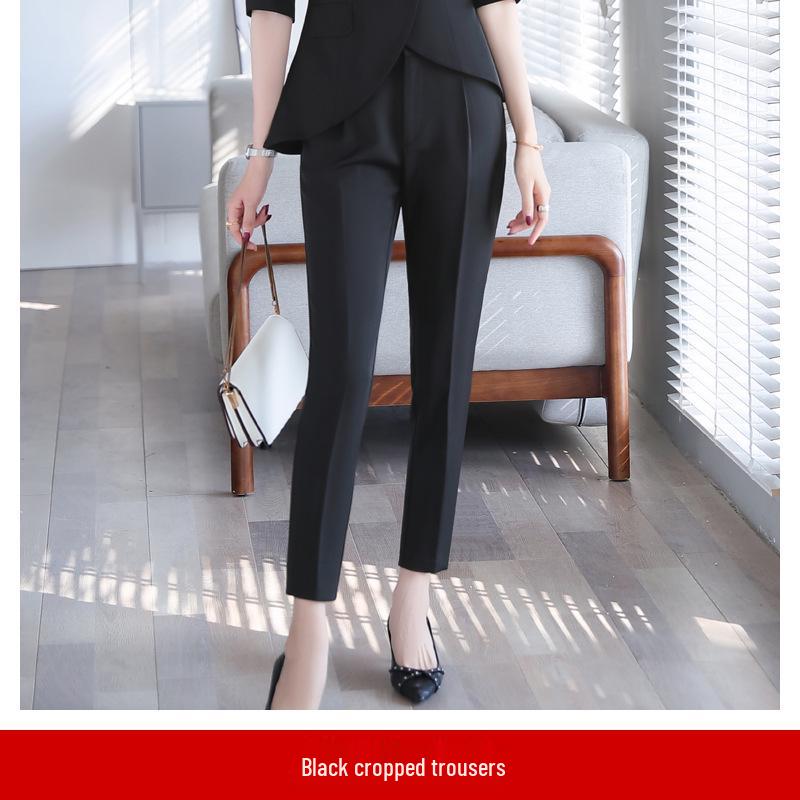 Women's Slim Fit Tuxedo Suit Set - Spring/Summer Professional Blazer & Pants Workwear