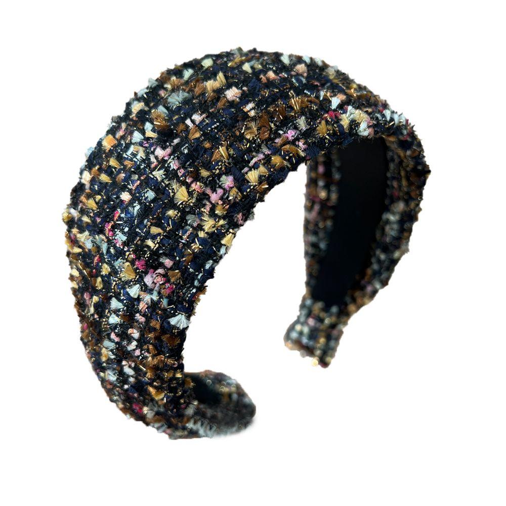 Handmade Craftsmanship Hair Hoop Tweed Fabric Wide Headband Elegant Anti-Slip Headband Daily Use