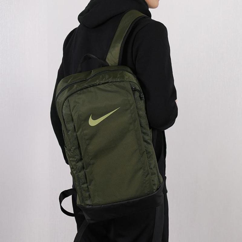 Nike Polyester Backpack Regular Unisex Army Green Casual