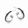 Black CZ Huggie Earrings On Copper Base Stud Ear