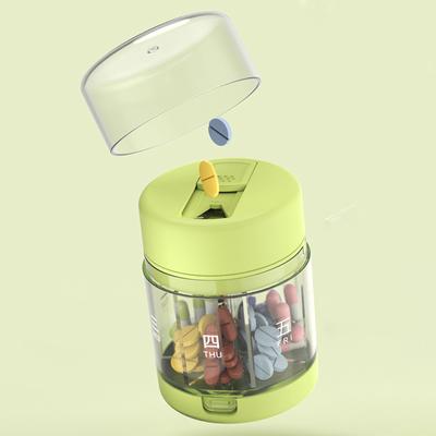 7-Grid Mini Pill Box Week Dates Transparent Bottle Suitable for Adjusting Pills Dosage