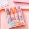 4Pcs Cute Bear Glitter Highlighter Set Large Capacity Pastel Markers for Journaling Notes Smooth Quick-Dry Fun School Supplies for Kids Students