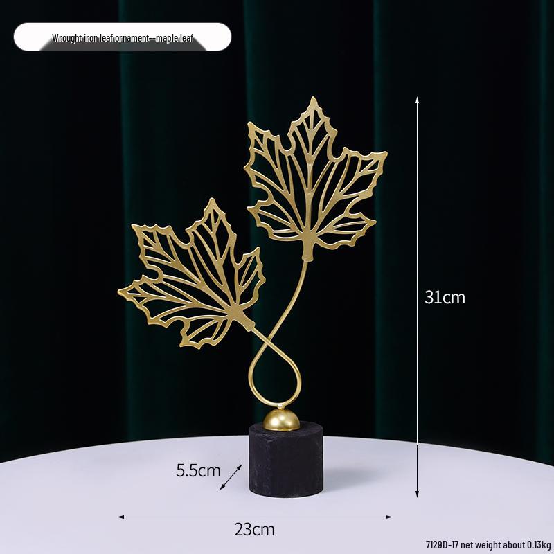 Nordic Leaf Crystal Ball Ornament: Elegant Light Luxury Decoration for Home Entrance, Living Room, Wine Cabinet, or Office Display.