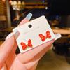 Fashion Temperament Sweet Flower Stud Earrings Women's Red Bow Flower Earrings Versatile Exquisite Daily Atmosphere Earrings