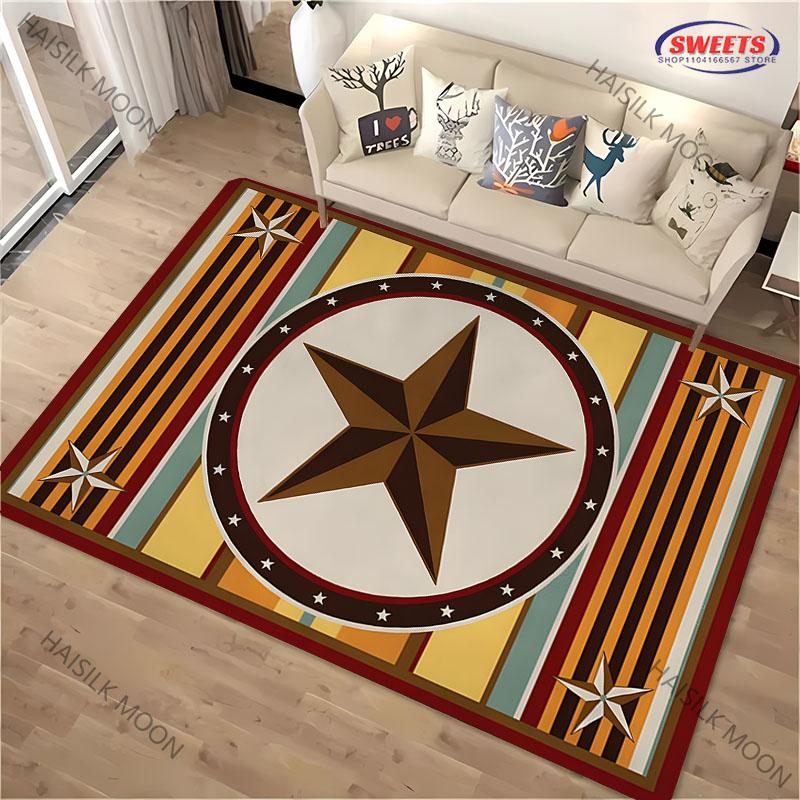 1PC Personalized Vintage Pentagram Pattern Carpet Living Room Bedroom Sofa Large Area Decorative Mat Kids Play Non-slip Rug Gift