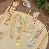 Chinese Style Metal Bookmarks Portable Students Reading Tool Hollow Hot Stamping Bookmark Long Tassel Bookmarks Stationery Gifts