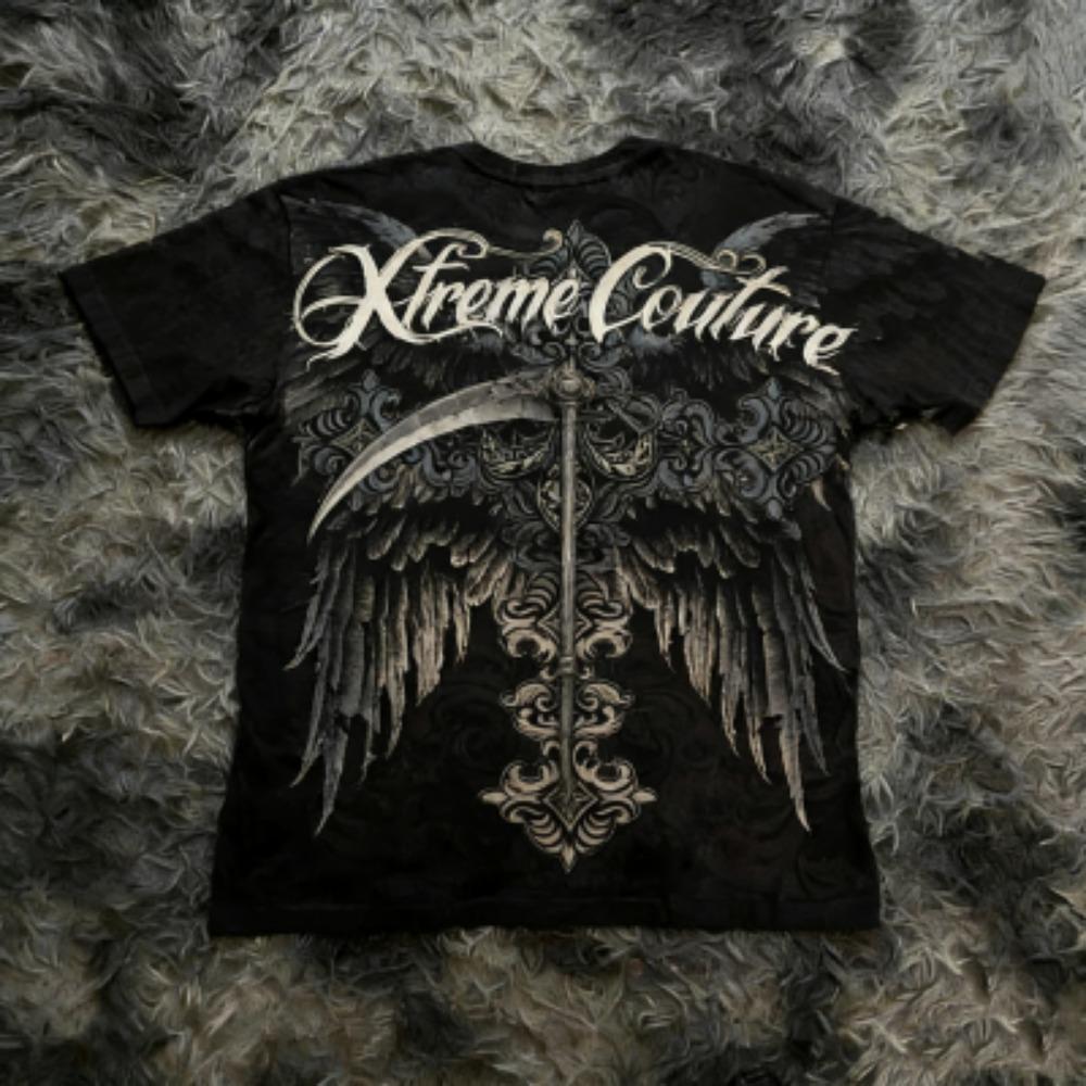 Fashion Summer Kids T-shirt Vintage Gothic Cross Wing Print Tees Round Neck T-shirt Outdoor Street Style Top Casual Boy and Girl's Clothing