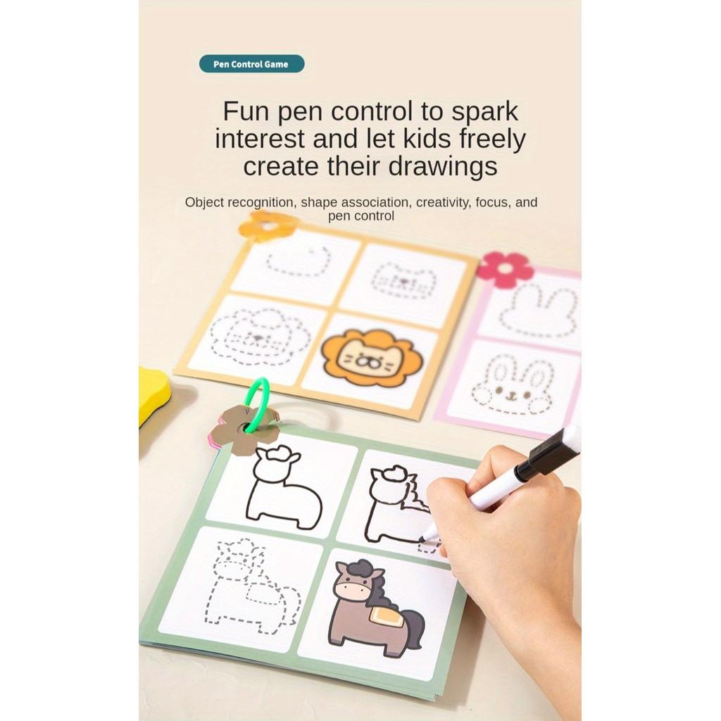 Interactive Magic Drawing Practice Book for Kids Ages 3-6 Step-by-Step Art Skills Development Educational Tool