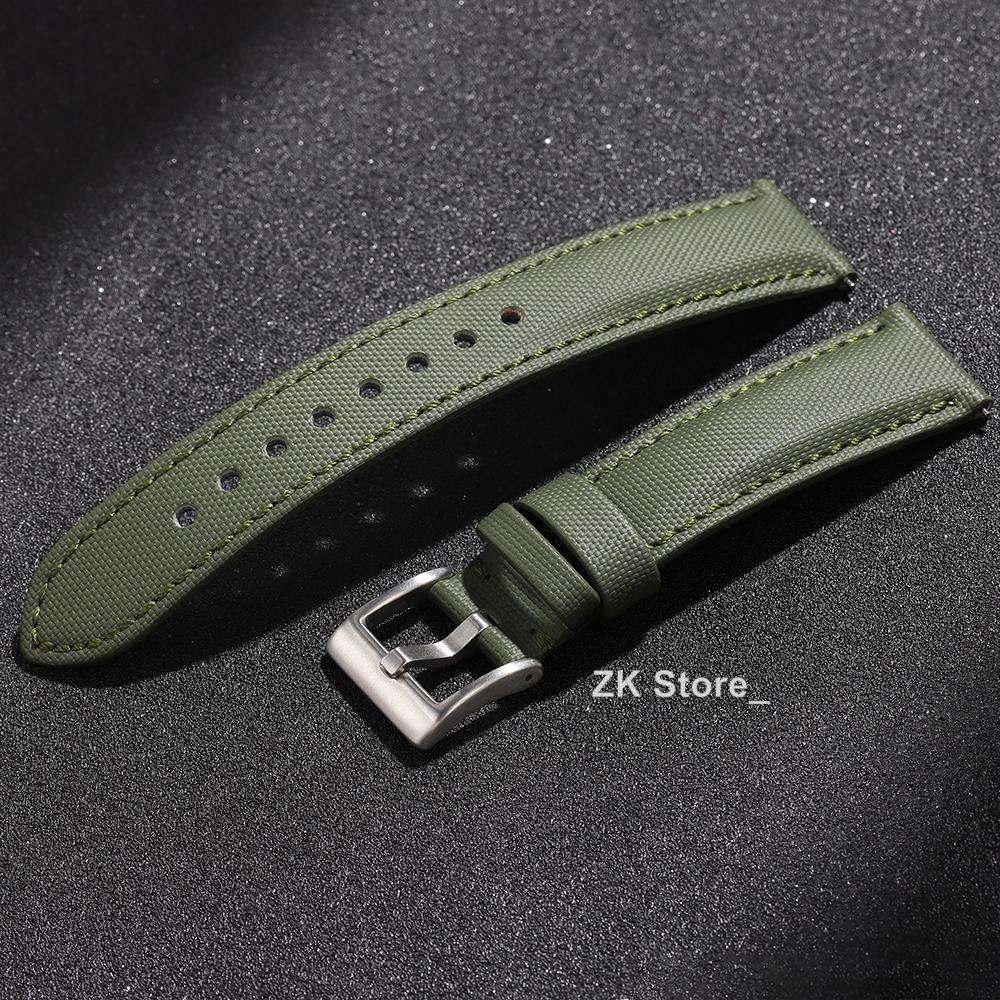 Ribbed Nylon Watch Band Quick Release Fabric Sailcloth Strap 20mm 20mm Leather Replacement Wristband Men Sport Waterproof Belt