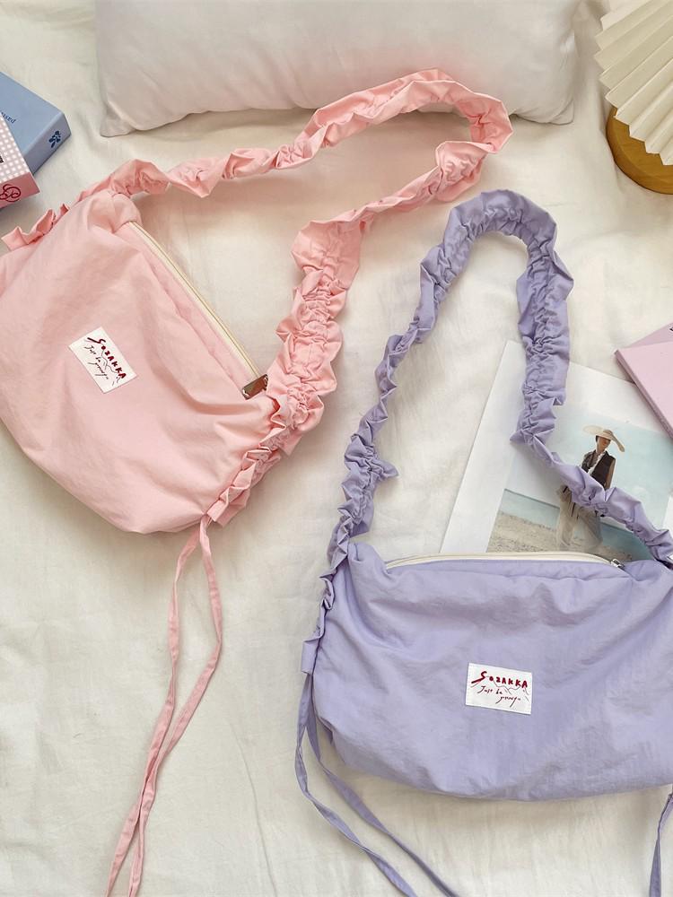 Versatile 2025 Pleated Canvas Shoulder & Crossbody Bag for Girls