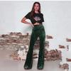 Nuovi Pantaloni a Zampa in Velluto da Donna, Pantaloni a Vita Alta Gamba Larga con Controllo Pancia & Effetto Sollevante, Pantaloni Casual Invernali Snellenti
