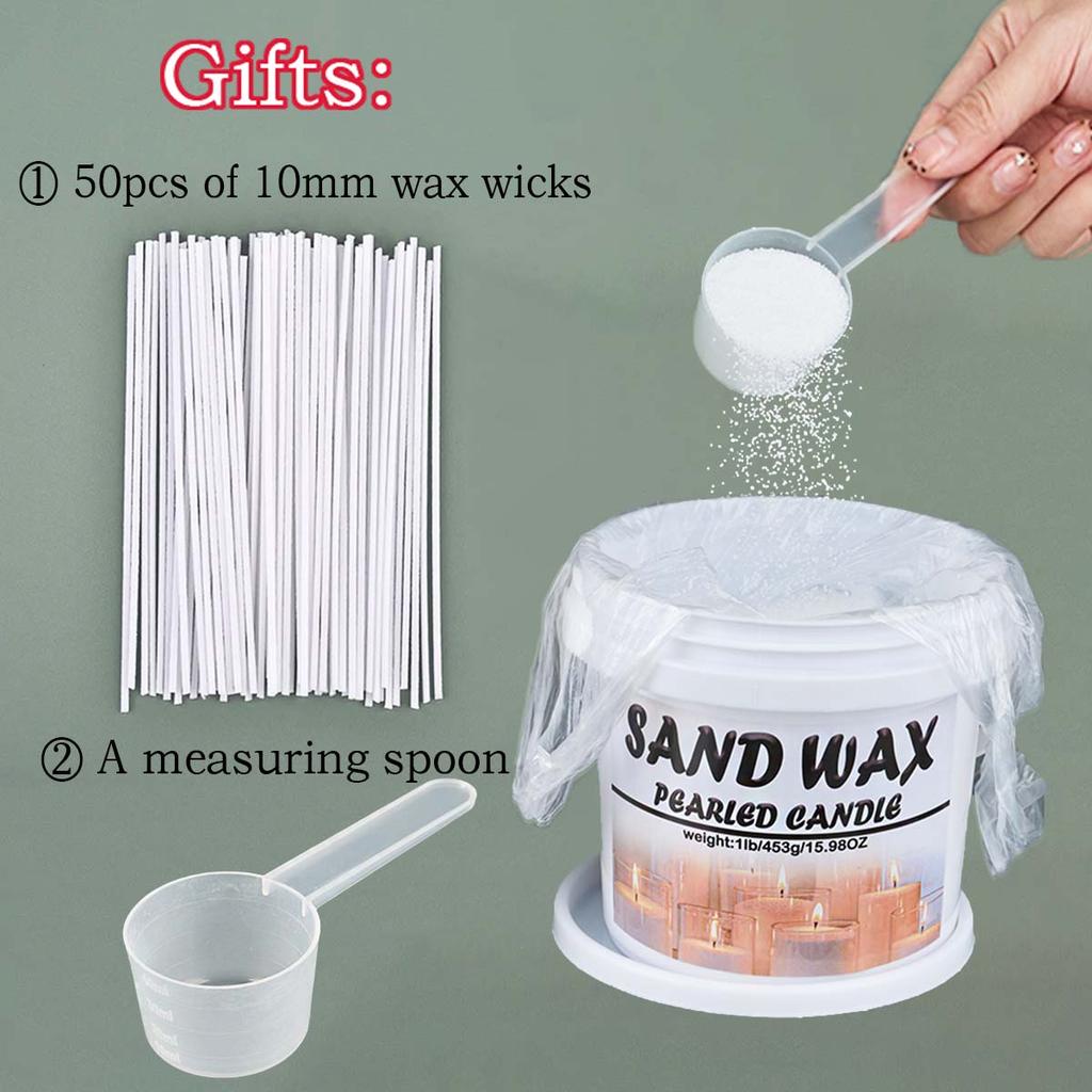 1LB Barrel White Sand Wax DIY Handmade Scented Candle Making Kit Ice Flower Wax Snowflake Wax Pearl Wax Sand Painting Materials