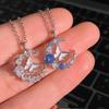 Butterfly Moon Necklace 1Pcs Korean Fashion Women Alloy Chain Cute Design Elegant Jewelry for Party and Daily Wear