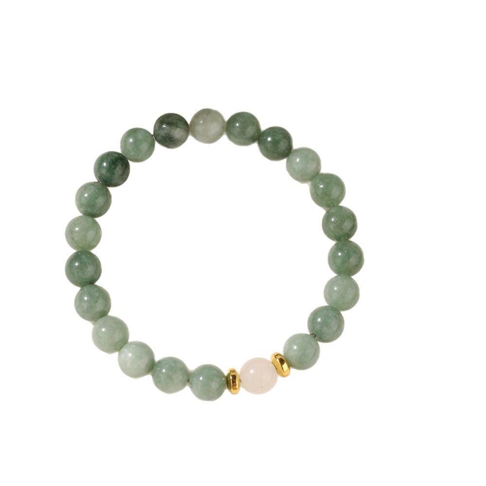 Festive Gifts Green Jade And White Jade Beaded Bracelet Serene Fashion Jewelry For Men And Women Daily Wear Simple Versatile Accessory