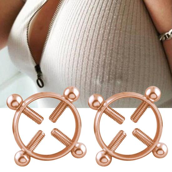 2Pcs/Set Nipple Clamps Sexy Adjustable Fake Piercing Ring Erotic Bdsm Tools Nipple Sucker for Women
