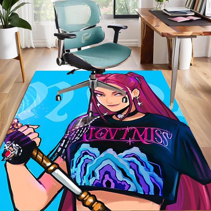 1pc KPop Demon Hunters MIRA2 Design Area Rug - Non-Slip, Soft & Cozy Floor Mat for Living Room, Bedroom, Office - Indoor/Outdoor Decorative Carpet