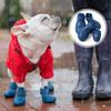 4Pcs Waterproof Pet Cat Rainshoes Anti-slip Silicone Pet Dog Rain Boots Outdoor Rubber Boot For Small Medium Large Dogs Cats