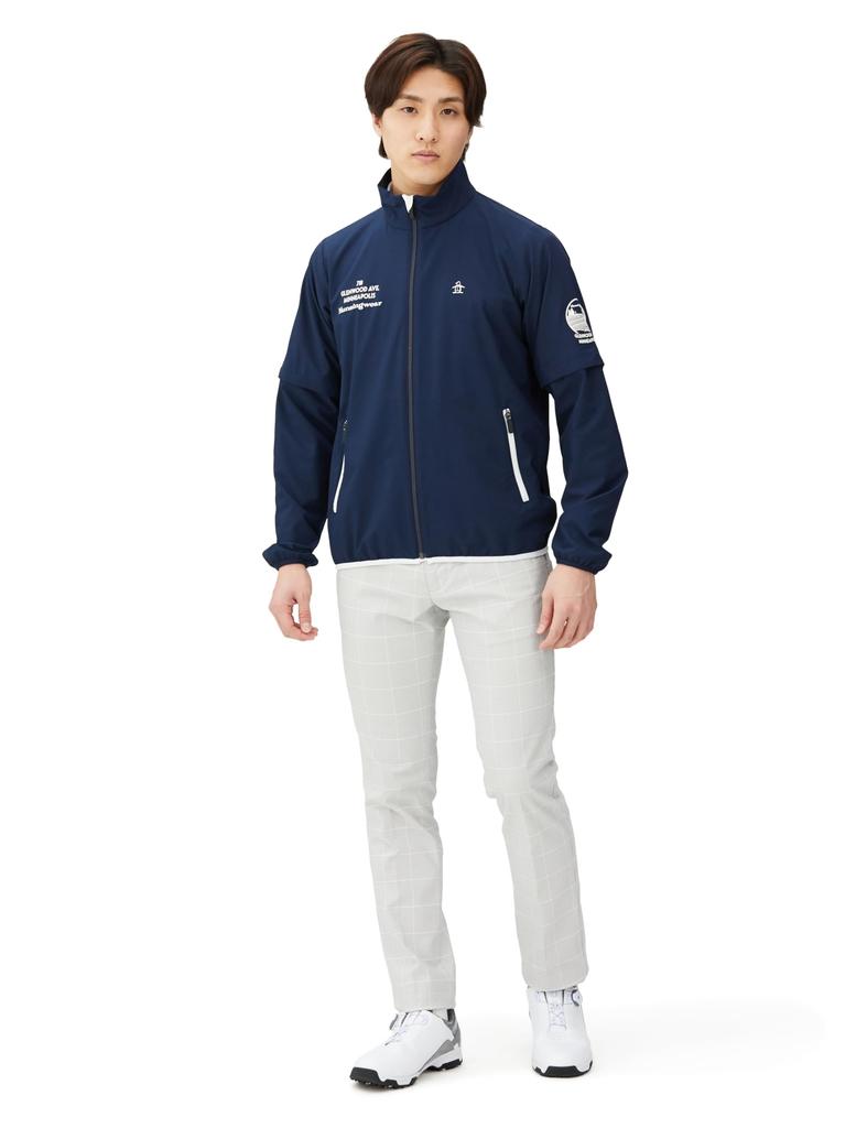 Munsingwear MGMXJK04 Light Golf NV00 Size LL Men's Water-Repellent, Stretch, Rain, Full-Zip Blouson, (Navy),