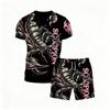 Europa und Amerika Tier Skorpion Muster Outdoor Straße Herren T-Shirt und Shorts 2-teiliges Set Sommer Freizeit Outfit Herren und Damen Sport Set