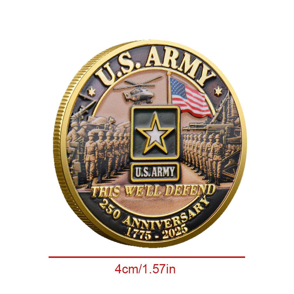2 STÜCK Gedenkmünze zum 250. Jahrestag der Vereinigten Staaten Doppelseitig geprägte, plattierte Münzen Ideales Geschenk für Militärbegeisterte