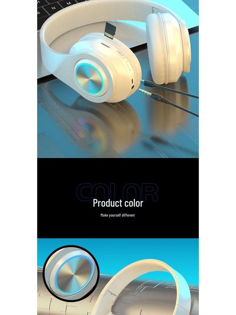 B39 LED Bluetooth Over-Ear Wireless Stereo Headset with Card Slot